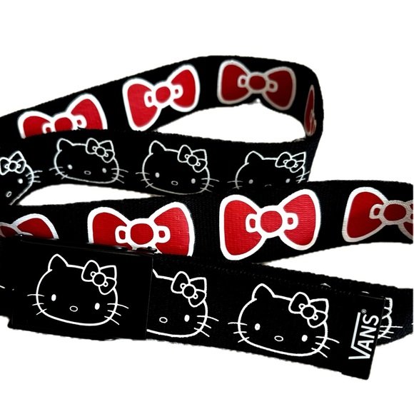 Vans Accessories - Vans Vintage Hello Kitty Reversible Belt Black White & Red Bow Ties Metal Buckle